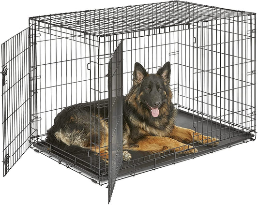 Newly Enhanced Single & Double Door New World Dog Crate, Includes Leak-Proof Pan, Floor Protecting Feet, & New Patented Features