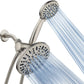 Aquadance 7" Premium High Pressure 3-Way Rainfall Combo with Stainless Steel Hose – Enjoy Luxurious 6-Setting Rain Shower Head and Hand Held Shower Separately or Together – Brushed Nickel Finish