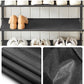 Shoe Rack 5 Tier, Narrow Shoe Organizer for Closet Entryway, with 4 Fabric Shelves and Top for Bags, Shoe Shelf, Steel Frame, Industrial, Rustic Brown and Black ULBS036B01