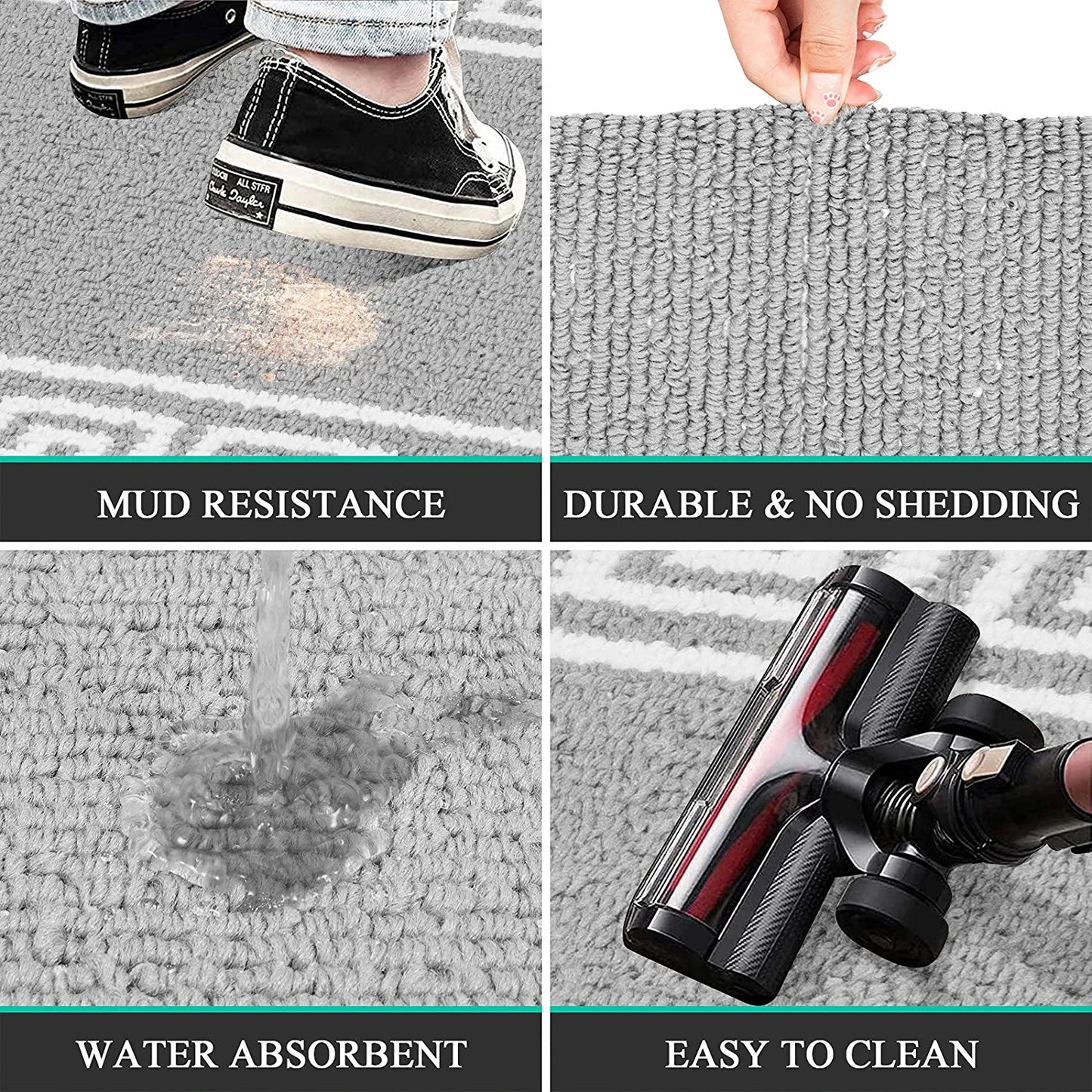 Indoor Doormat Runner Rug for Hallway 20"X59" Long Kitchen Rug Runner Non Slip Absorbent Mud Trapper Mats Washable Rug Runner Indoor Area Rug Runner for Kitchen Hallway Entryway
