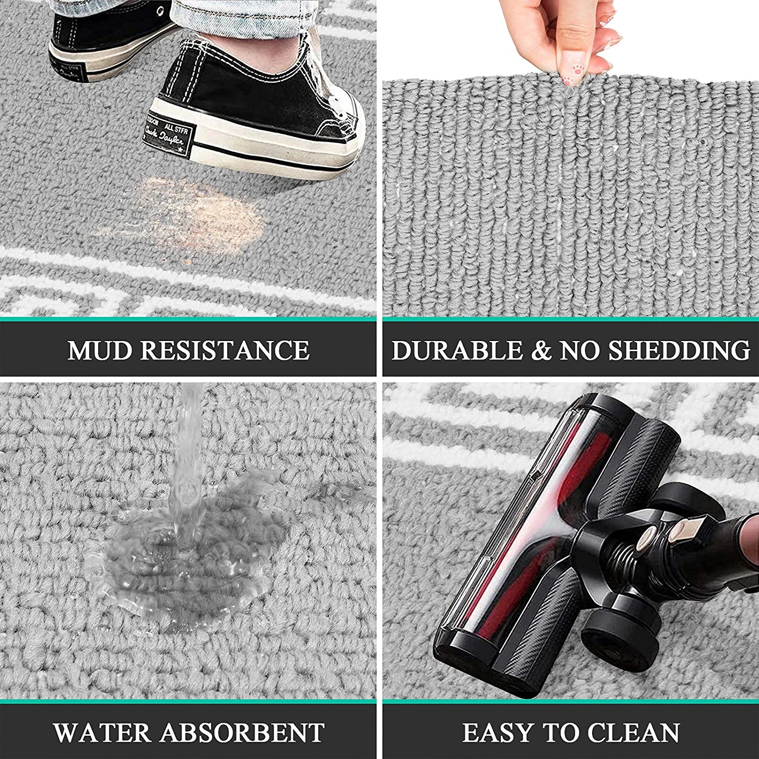 Indoor Doormat Runner Rug for Hallway 20"X59" Long Kitchen Rug Runner Non Slip Absorbent Mud Trapper Mats Washable Rug Runner Indoor Area Rug Runner for Kitchen Hallway Entryway