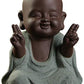Ceramic Tiny Cute Buddha Statue Monk Figurine Creative Baby Buddha Crafts Adorable Ornaments Classic Delicate Ceramic Arts and Crafts Small (7 X 10 Cm) (Green)