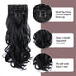 Clip in Hair Extensions 22 Inche Hairpieces 7 Pieces/Set Clip on Hair Extension Heat Resistant Synthetic Fiber for Women Daily Use Hair Make Clip Hair Extensions（Natural Black）