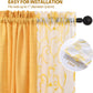 2 Embroidery Floral Semi Sheer Curtains and 2 Burlap Privacy Curtains for Windows 4 Panel Curtains Set Yellow Curtains for Living Room Curtains 84 Inches Long (Cornsilk, W27.5Xl84 Inch Each)
