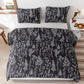 3 Pieces Queen Duvet Cover, Black Duvet Cover with White Plant Floral Duvet Cover Microfiber Soft Queen Bedding Set with Zipper Closure & 2 Pillow Cases