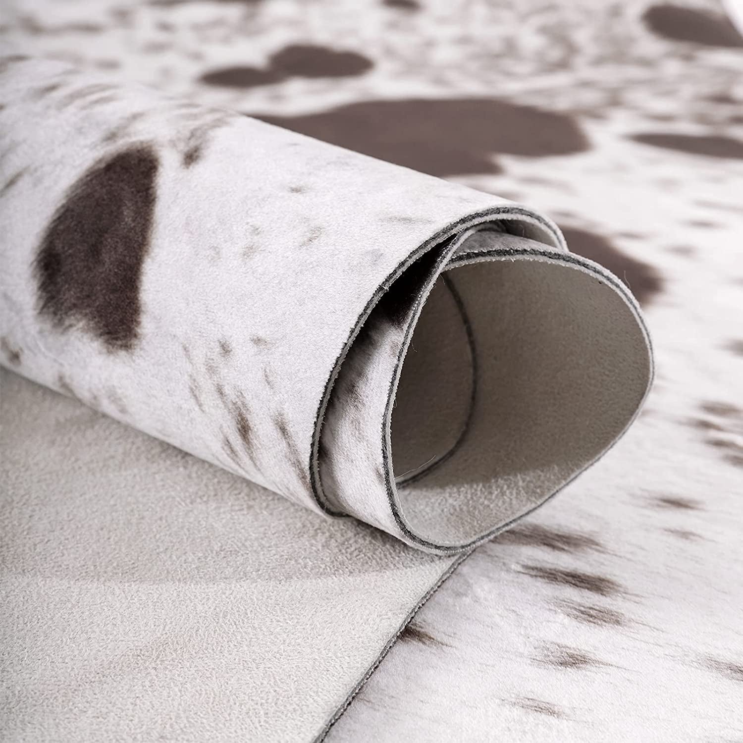 Cow Print Rug Faux Cowhide Rugs Animal Printed Area Rug Carpet for Bedroom, Home Office, Livingroom, Home Decor Mat, 5.2Ft X 6.2Ft