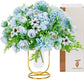 Artificial Flowers with Vase, Wedding Centerpieces for Tables, Fake Flowers Arrangements for Home Party Wedding Decoration, Centerpiece Table Decorations, Fake Peony Women Gifts 2 Packs