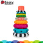 Sassy Stacks of Circles Stacking Ring STEM Learning Toy, Age 6+ Months, Multi, 9 Piece Set