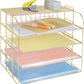 4-Tier Stackable Letter Tray, Gold Desk Organizer, Metal File Organizer Tray, Paper Holder Rack, Desk Accessories for School Home Office Supplies