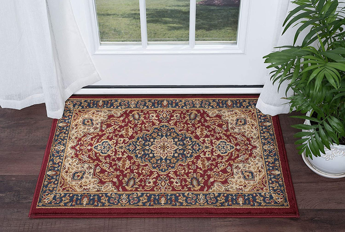 Kirsten Traditional Oriental Red Scatter Mat Rug, 2' X 3'