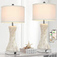 Set of 2 Touch Control Table Lamps with 2 USB Ports, Tall Bedside Nightstand Lamp for Bedrooms Living Room Reading Table, 3-Way Dimmable Coastal End Table Lamps, 2700K Warm White LED Bulb Included