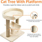 Top Platform Cat Tree with Scratching Post - 18 X 14 X 22 Inches, Beige