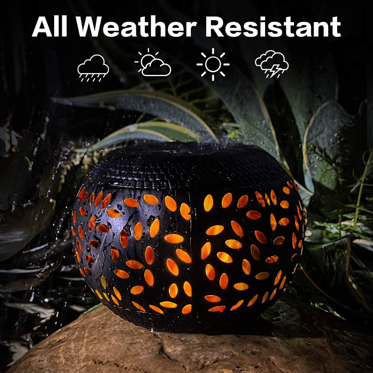 Solar Table Lights Outdoor Waterproof - Dancing Flickering Flame Lamp Black Metal Tabletop Light Solar Powered Decorative Lighting Lantern for Desk Bedroom Patio Garden Pathway Yard (1 Pack)