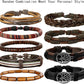 24 Pcs Woven Leather Bracelet for Men Women Cool Leather Wrist Cuff Bracelets Adjustable