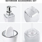 6 Pack White Acrylic Bathroom Accessories Set, Premium Acrylic Bathroom Set, White Toothbrush Holder Set