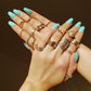 67Pcs Vintage Knuckle Rings Set Stackable Finger Rings Midi Rings for Women Bohemian Hollow Carved Flowers Gold&Silver Rings Crystal Joint Rings with Storage Bag