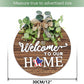 Interchangeable Seasonal Welcome Sign Front Door Decoration, Rustic round Wood Wreaths Wall Hanging Outdoor, Farmhouse, Porch, for Spring Summer Fall All Seasons Holiday Halloween Christmas.