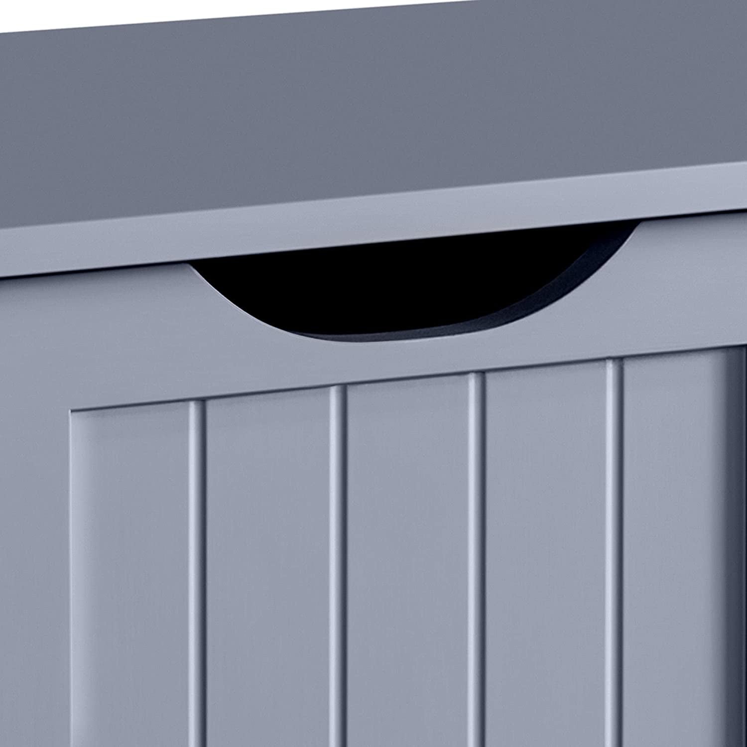 Bathroom Floor Cabinet, Freestanding Storage Oragnizer Unit Kitchen Cupboard W/ 4 Drawers & Adjustable Shelves, Using for Living Room/Kitchen/Bathroom, Gray