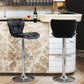 2Pcs Adjustable Bar Stools PU Leather Swivel Bar Chair with Shell Back Black Pub Chairs Counter Height Home Kitchen Dining Room Chairs
