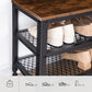 Coat Rack Shoe Bench, Hall Tree Entryway Storage Bench, Shoe Rack Organizer with Coat Hooks, 3-In-1 Design, Wood Furniture with Metal Frame, Rustic Brown and Black BF17MT01