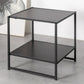 Zinus Dane 20” Black Frame Side Table, Red black wood grain