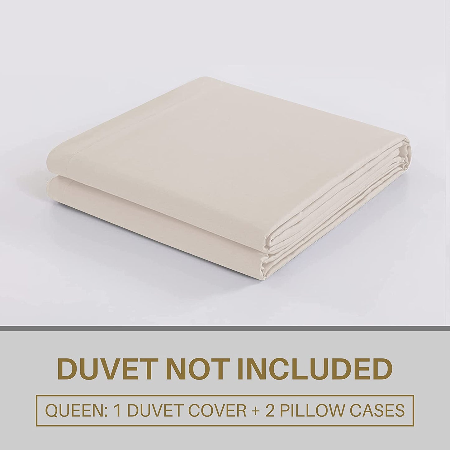 Duvet Cover Queen Beige 3 Pieces Set Solid Color Soft Cooling Double Brushed Microfiber 1800 Quality Comforter Cover with Zipper Clousre