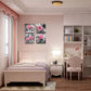 4 Panel Pink Rose Flower Wall Art Paintings Wall Art Paintings Floral Prints on Black and White Canvas Wall Decoration Framed for Bathroom Bedroom Decor Artwork 14X14 Inch