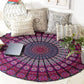 round Beach Tapestry Purple Mandala Throw/Boho Hippie Beach Blanket Roundie/Indian Cotton Bohemian Large round Table Cloth-Home Decor/Yoga Mat Meditation Picnic Rug 69 Inch
