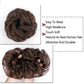 1PCS Messy Hair Bun Hair Scrunchies Extension Curly Wavy Messy Synthetic Chignon for Women Updo Hairpiece (8#(Medium Chestnut Brown))
