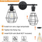 2-Light Industrial Bathroom Vanity Light, Farmhouse Metal Cage Wall Sconces, Rustic Matte Black Wall Mount Light Fixtures, Porch Wall Lamps for Living Room, Mirror Cabinets, Bedroom, E26 Base