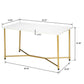 SalonMore Rectangle Coffee Table with Gold Y-Leg and White Top