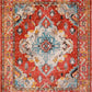 Monaco Collection 8' X 10' Orange Light Blue MNC243H Boho Chic Medallion Distressed Non-Shedding Living Room Bedroom Dining Home Office Area Rug