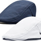 2 Pack Newsboy Hats for Men Flat Cap Cotton Adjustable Breathable Irish Cabbie Ivy Driving Gatsby Hunting Hat