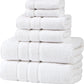 White Bath Towel Set - Turkish Cotton Hotel Towels - Turkish Bathroom Towel Set - Turkish Cotton Bath Towels Set of 6 by Upthrone