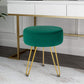 round Velvet Footrest Stool Ottoman Modern Foot Stool with 3 Golden Metal Leg, for Dressing Table Stool, Shoes Bench in Living Room Bedroom