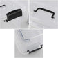 5 L Plastic Storage Bin with Lid, Clear Transparent Box with Black Handles Set of 6