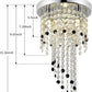 Crystal Chandelier Lighting, Mini Chandelier , 3-Light H15.16” W8.66”Modern Ceiling Lights , Flush Mount Ceiling Light,Small Chandelier for Closet , Girls Room,Bedroom, Living Room, Dining Room
