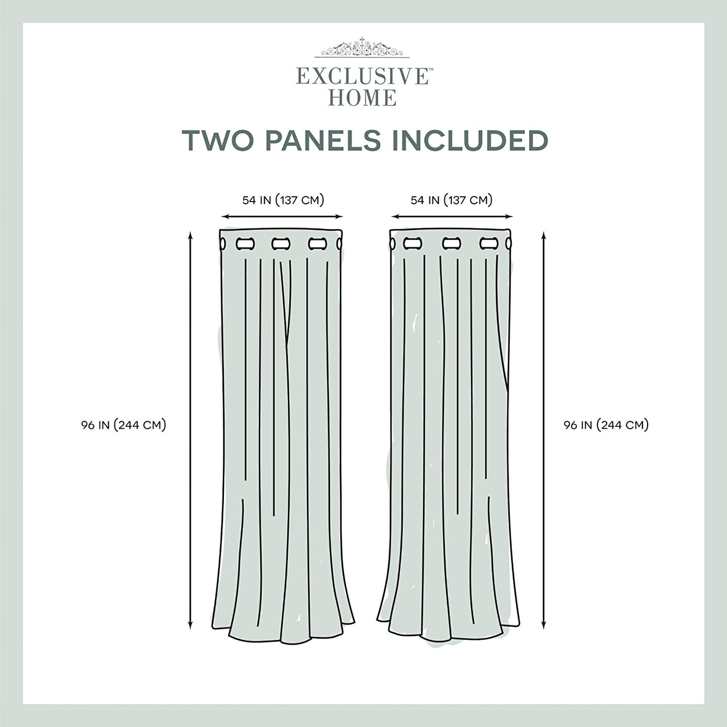 - EH8246-01 2-96G Augustus Metallic Grommet Top Panel Pair, 54X96, Off-White, 2 Piece