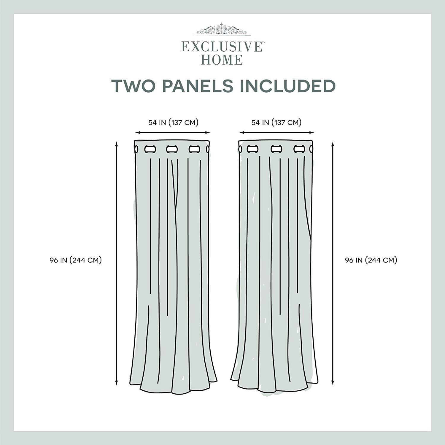 - EH8246-01 2-96G Augustus Metallic Grommet Top Panel Pair, 54X96, Off-White, 2 Piece