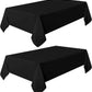 2 Pack Black Tablecloth 60 X 102 Inch, Rectangle 6 Feet Table Cloth - Stain and Wrinkle Resistant Washable Polyester Table Cover for Dining Table, Buffet Parties and Camping
