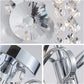 Crystal Chandelier Flushmount Ceiling Light Modern Lighting Fixture for Bedroom Hallway Bar Kitchen Bathroom, H 17.5'' X W 19.3'', E12 Base, Chrome