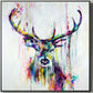 Rainbow Color Deer Animal Oil Painting Canvas Wall Art Living Room Home Décor