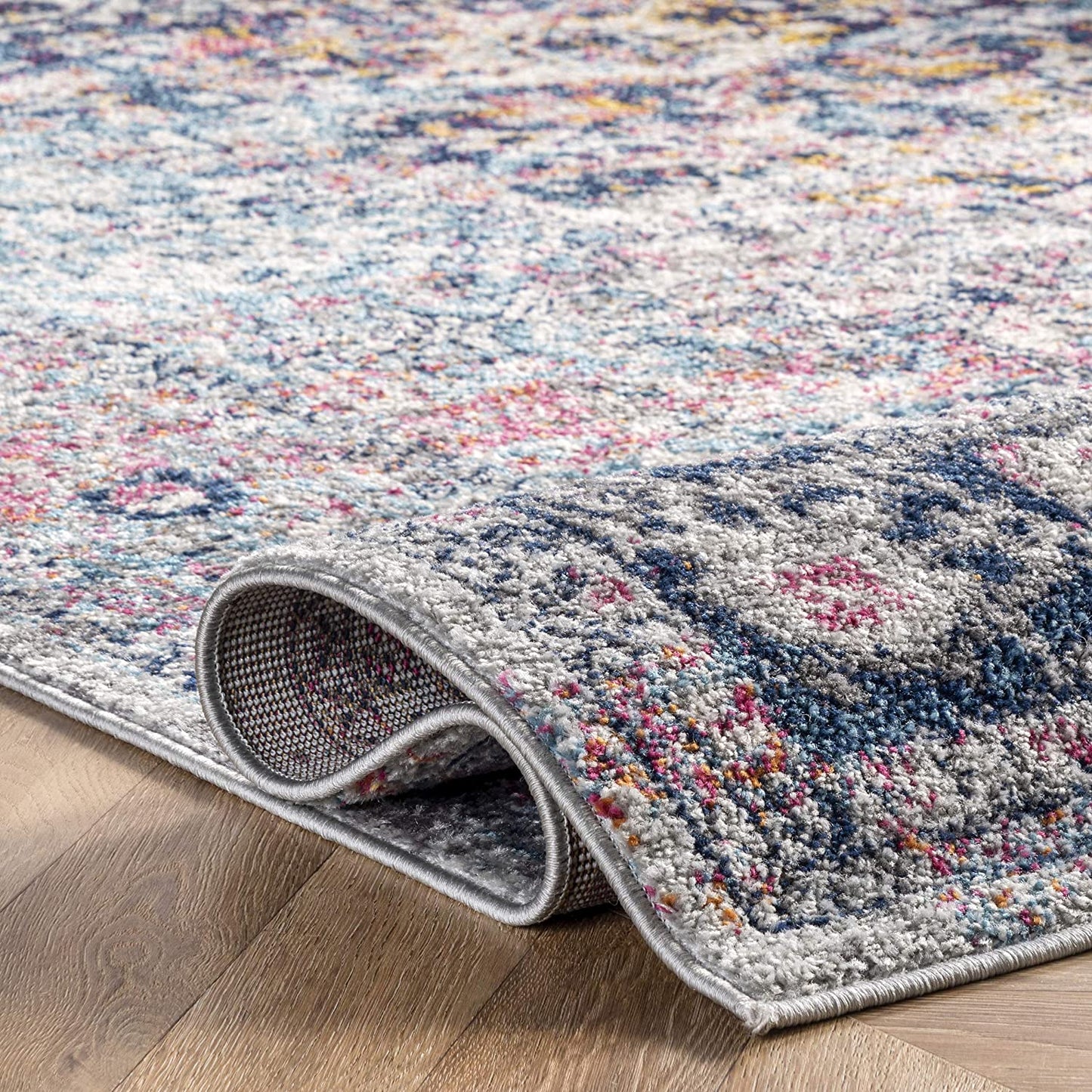Lilah Medallion Vintage Area Rug, 5' X 7' 5", Blue