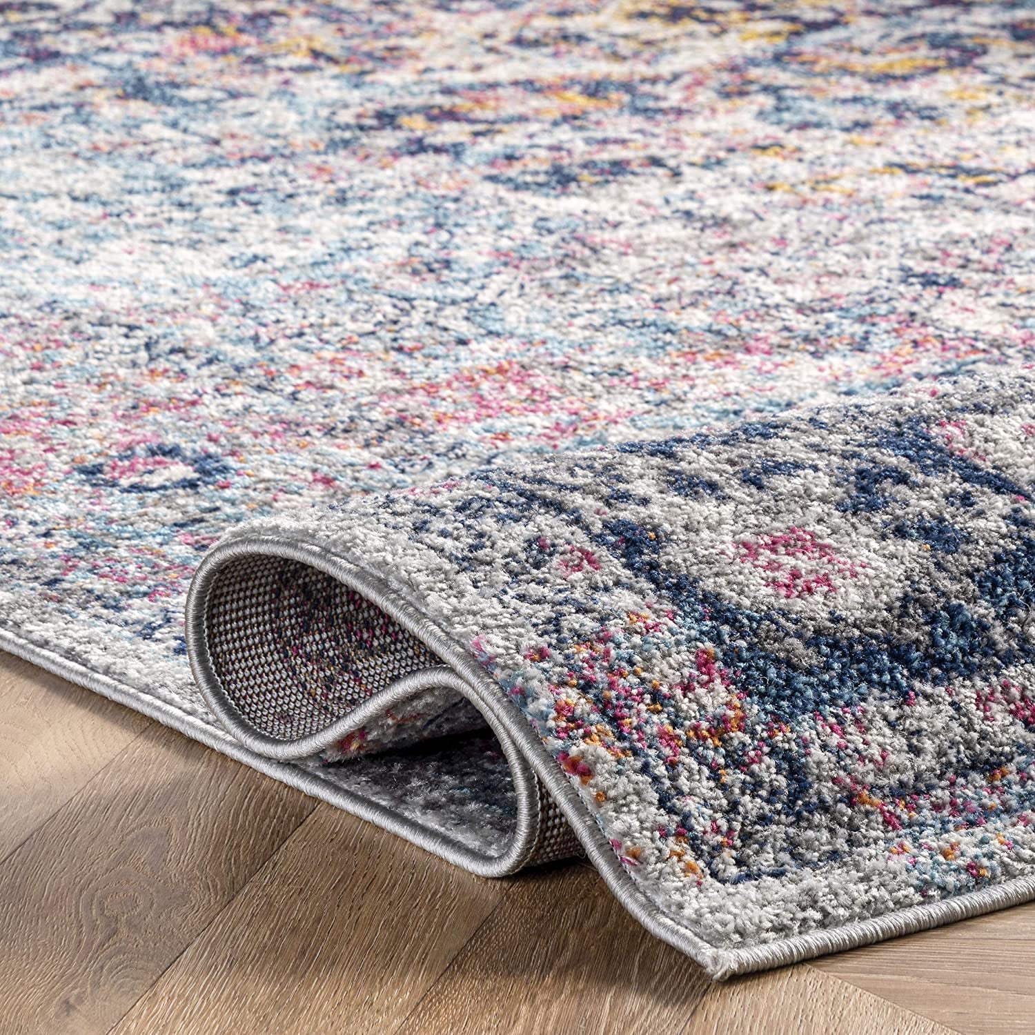 Lilah Medallion Vintage Area Rug, 5' X 7' 5", Blue