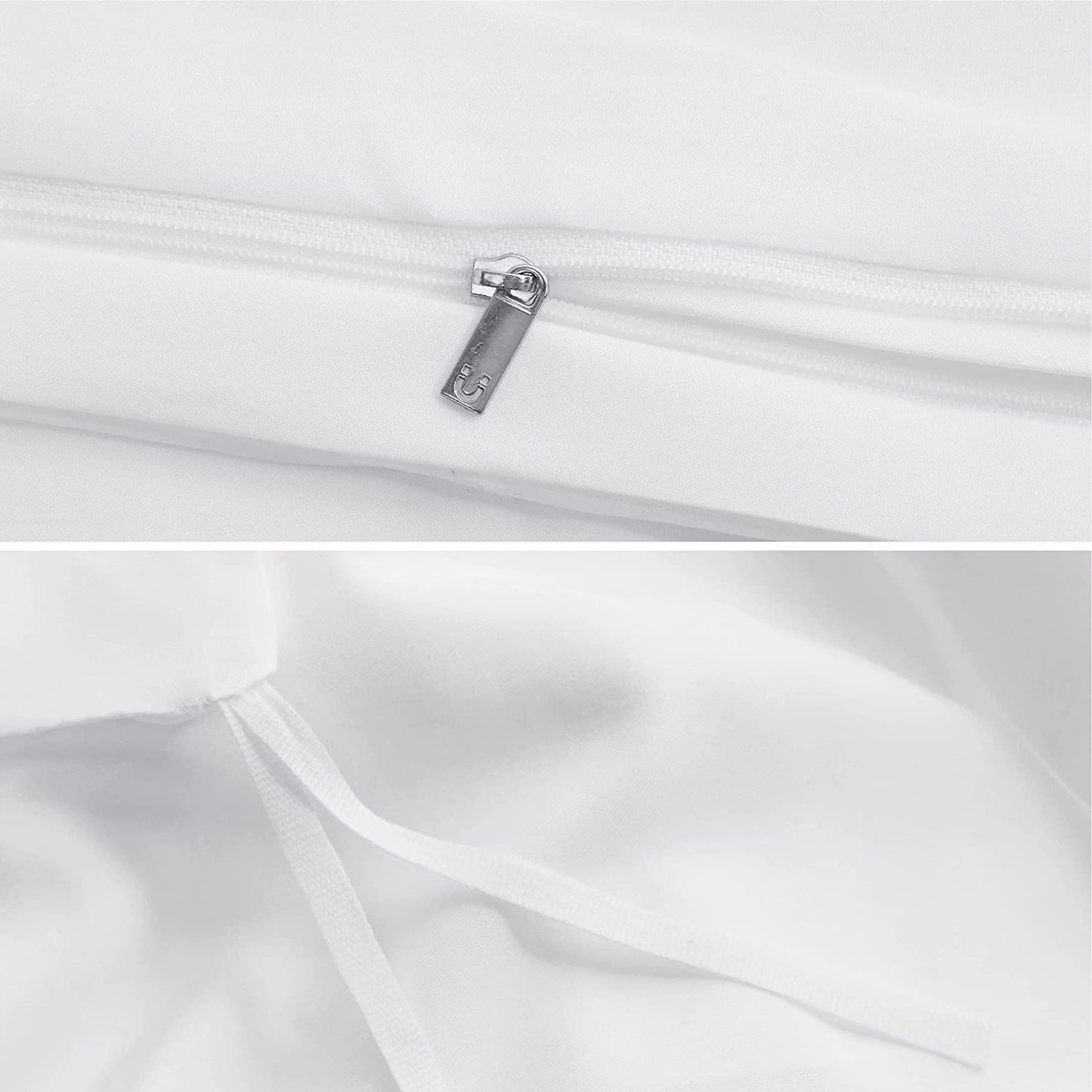 White Duvet Covers Queen Size - Soft Brushed Microfiber 3 Pieces with Zipper Closure, 1 Duvet Cover 90X90 Inches and 2 Pillow Shams