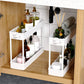 Slim Rolling Storage Cart 4 Tier Bathroom Organizer Mobile Shelving Unit Storage Rolling Utility Cart Tower Rack for Kitchen Bathroom Laundry Narrow Places, White