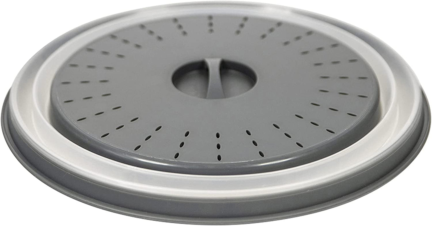 Tovolo 47005-200 Large Collapsible Microwave, Lid for Reheating Food, Meal Prep Gadget, No Mess Folding Plate Cover Kitchen Tool, Charcoal