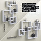Gray Floating Cube Shelves - Intersecting Wall Mounted Shelves - Wall Decor Square Shelves for Bedrooms, Living Rooms & More - Set of 4 Box Shelves