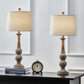 Table Lamp for Living Set of 2 USB Antique Retro 27.75“ Nightstand USB Lamp for Bedroom Rustic Table Lamp Vintage Style Bedside Traditional Table Lamp Brown