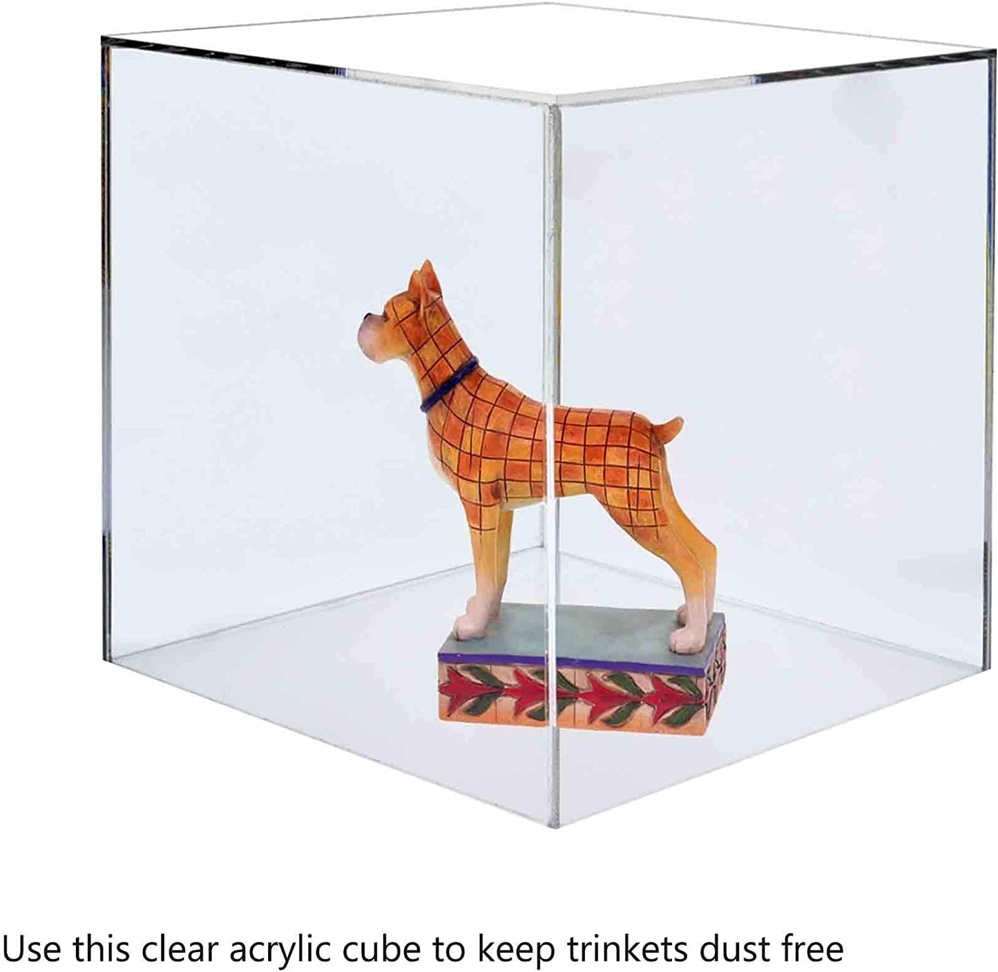 5 Sided Cube Display Box 5 Inch Square Hollow Flippable Bin One Open Side Clear Platform Display Art Pedestal Collectible Cover Showcase Stand Expo Event Wedding Reception by